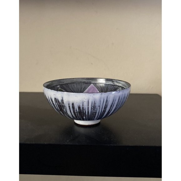 Laholm Swedish Studio Art Pottery Sgraffito Small Bowl Signed Vtg 1960-70 HTF - Picture 10 of 10